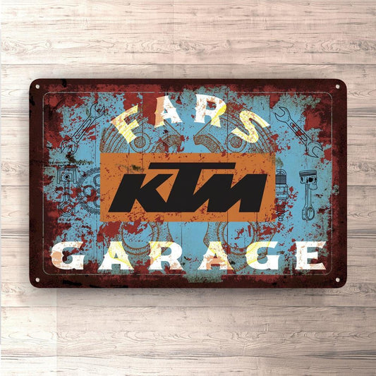 Ktm Fars Garage Vintage Skilte, Musemåtte, Dørmåtte-Skilte-KTM-Garage Culture Shop- garage - man cave - merchandise