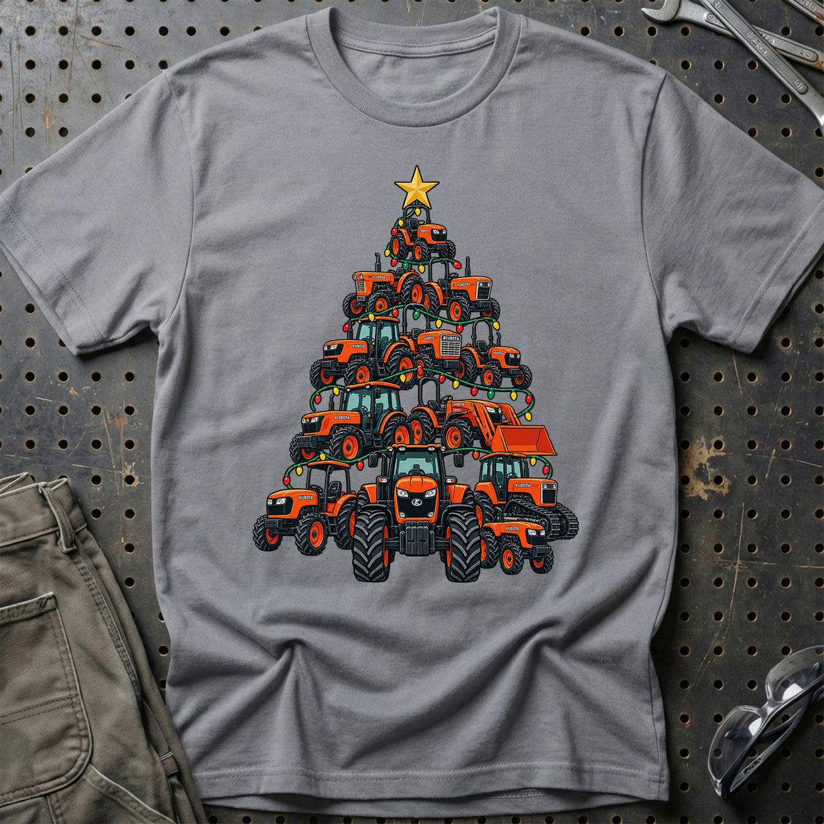 Kubota Juletræ T-Shirt-Beklædning-Kubota-Grå Sport-S-Garage Culture Shop- garage - man cave - merchandise