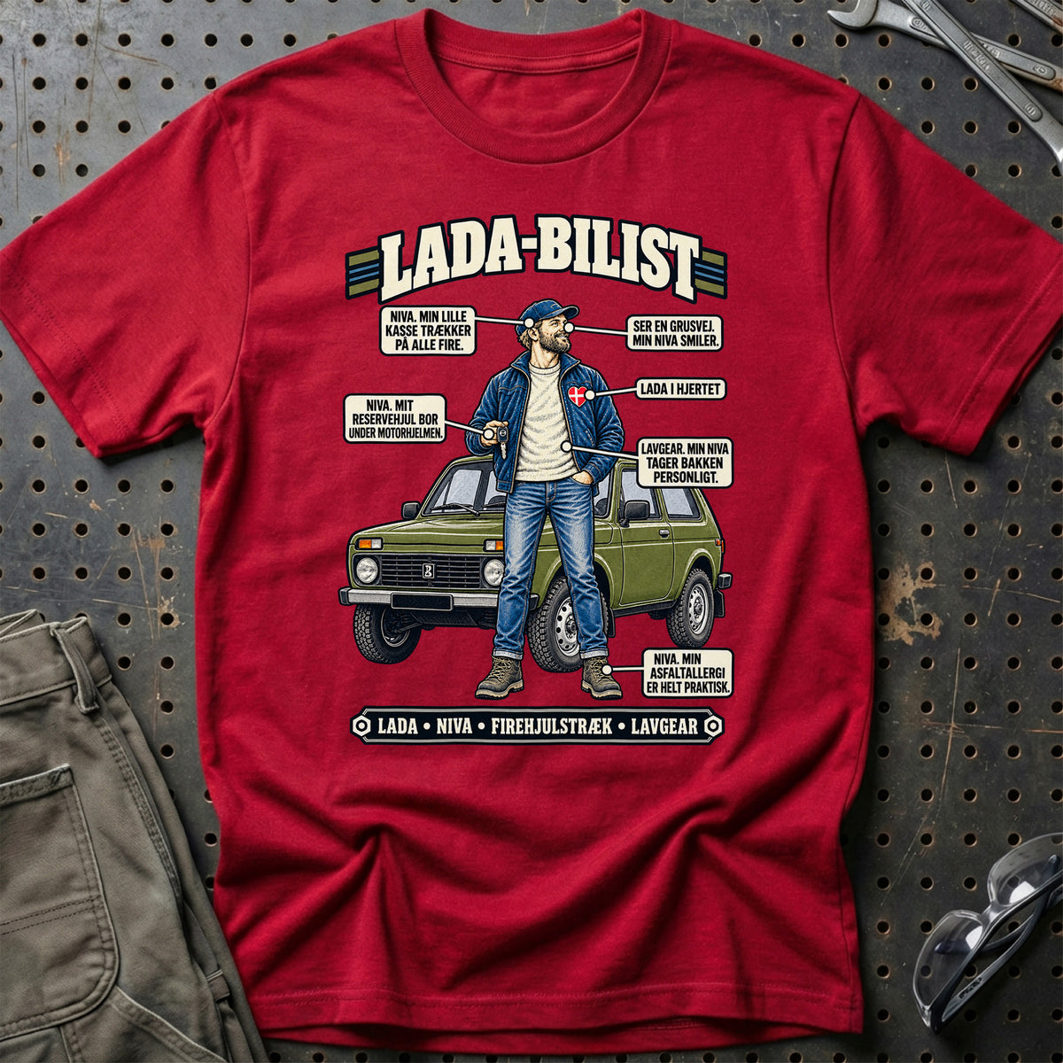 
Lada-Bilist T-Shirt – Rød