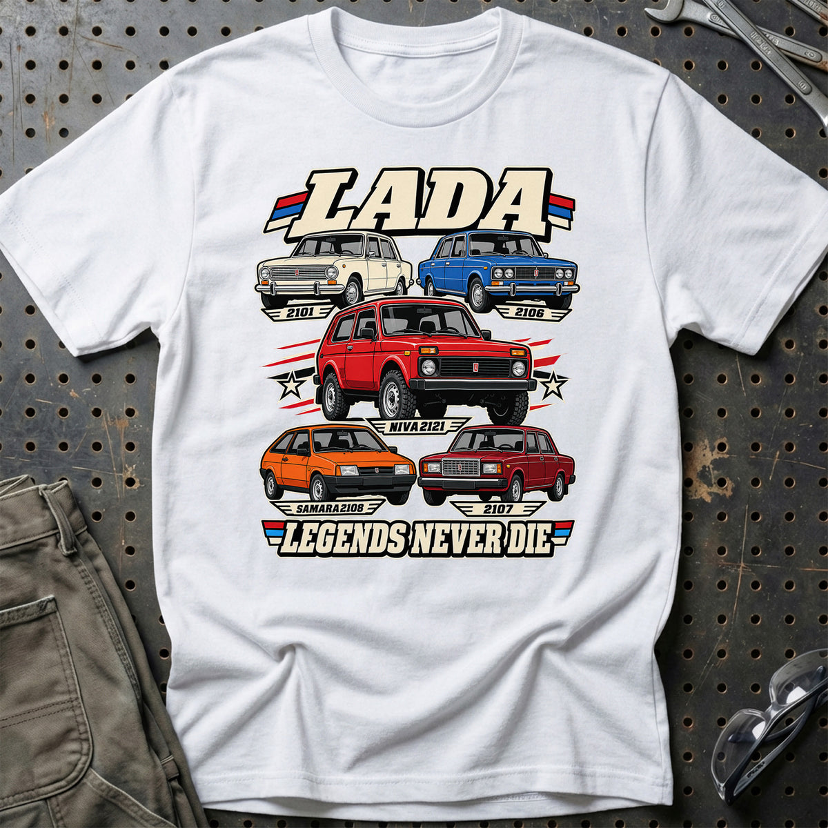 
Produktbillede af Lada Legends Never Die T-Shirt