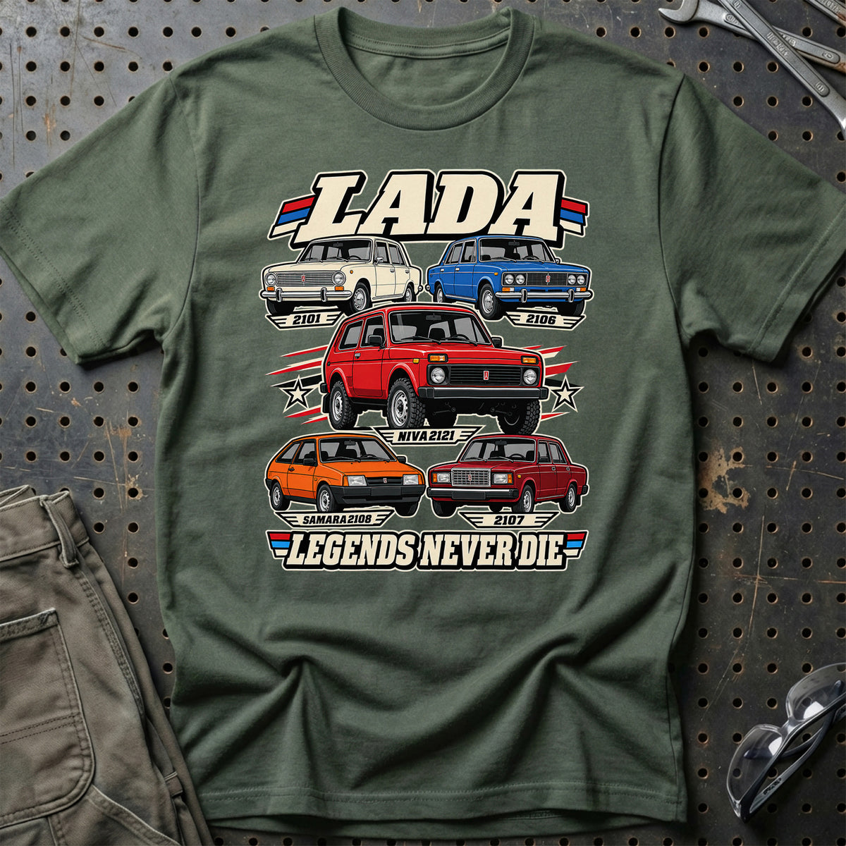 
Produktbillede af Lada Legends Never Die T-Shirt