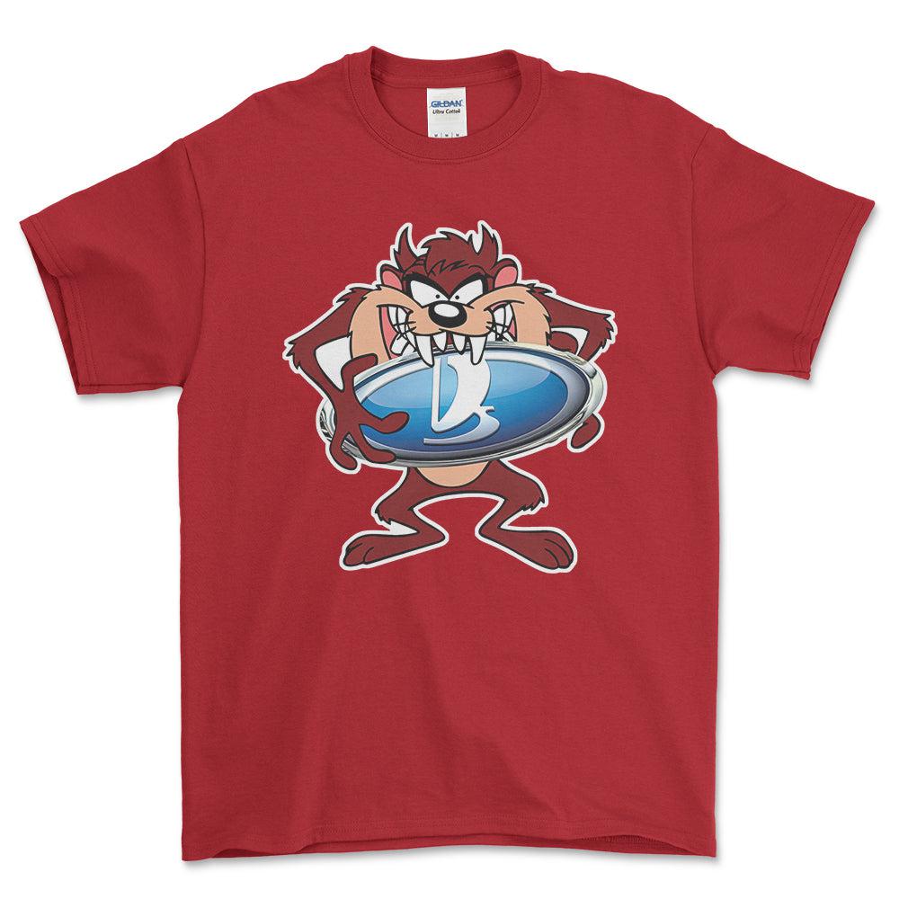Lada TAZ Unisex T-Shirt , Bomuld-Beklædning-Lada-Rød-S-Forside-Garage Culture Shop- garage - man cave - merchandise