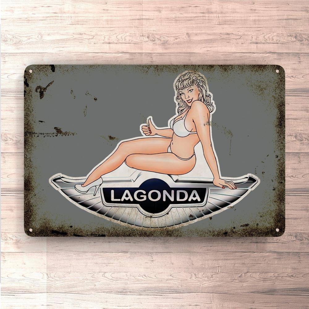 Lagonda Pin-Up Vintage Skilte, Musemåtte, Dørmåtte-Skilte-Lagonda-Garage Culture Shop- garage - man cave - merchandise