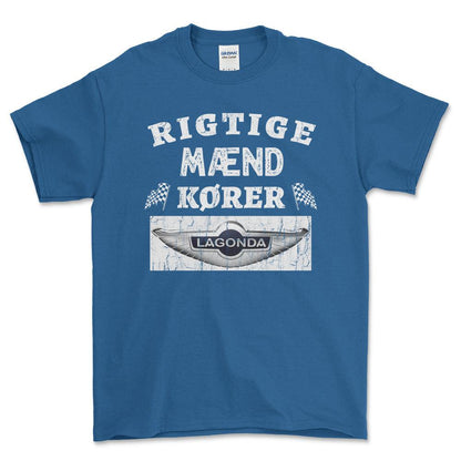 Lagonda Rigtige Mænd Kører - Unisex T-Shirt , Bomuld-Beklædning-Lagonda-Blå Royal-S-Forside-Garage Culture Shop- garage - man cave - merchandise