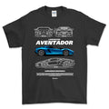 Lamborghini Aventador T-Shirt-Beklædning-Lamborghini-Sort-S-Garage Culture Shop- garage - man cave - merchandise