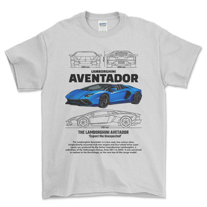 Lamborghini Aventador - Unisex T-Shirt , Bomuld-Beklædning-Lamborghini-Hvid-S-Forside-Garage Culture Shop- garage - man cave - merchandise