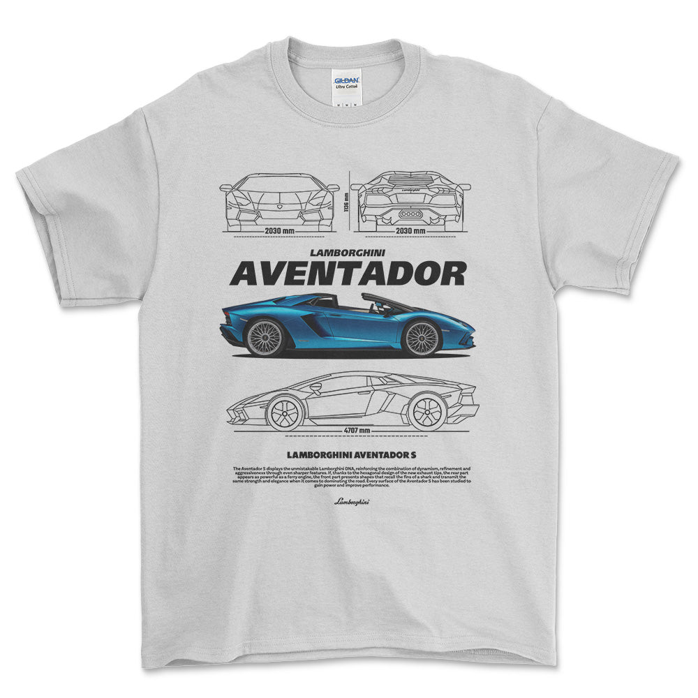 Lamborghini Aventador - Unisex T-Shirt , Bomuld-Beklædning-Lamborghini-Hvid-S-Forside-Garage Culture Shop- garage - man cave - merchandise