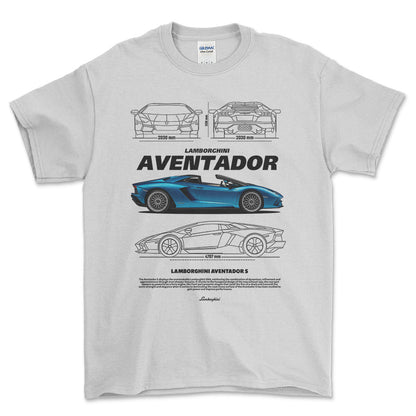 Lamborghini Aventador - Unisex T-Shirt , Bomuld-Beklædning-Lamborghini-Hvid-S-Forside-Garage Culture Shop- garage - man cave - merchandise