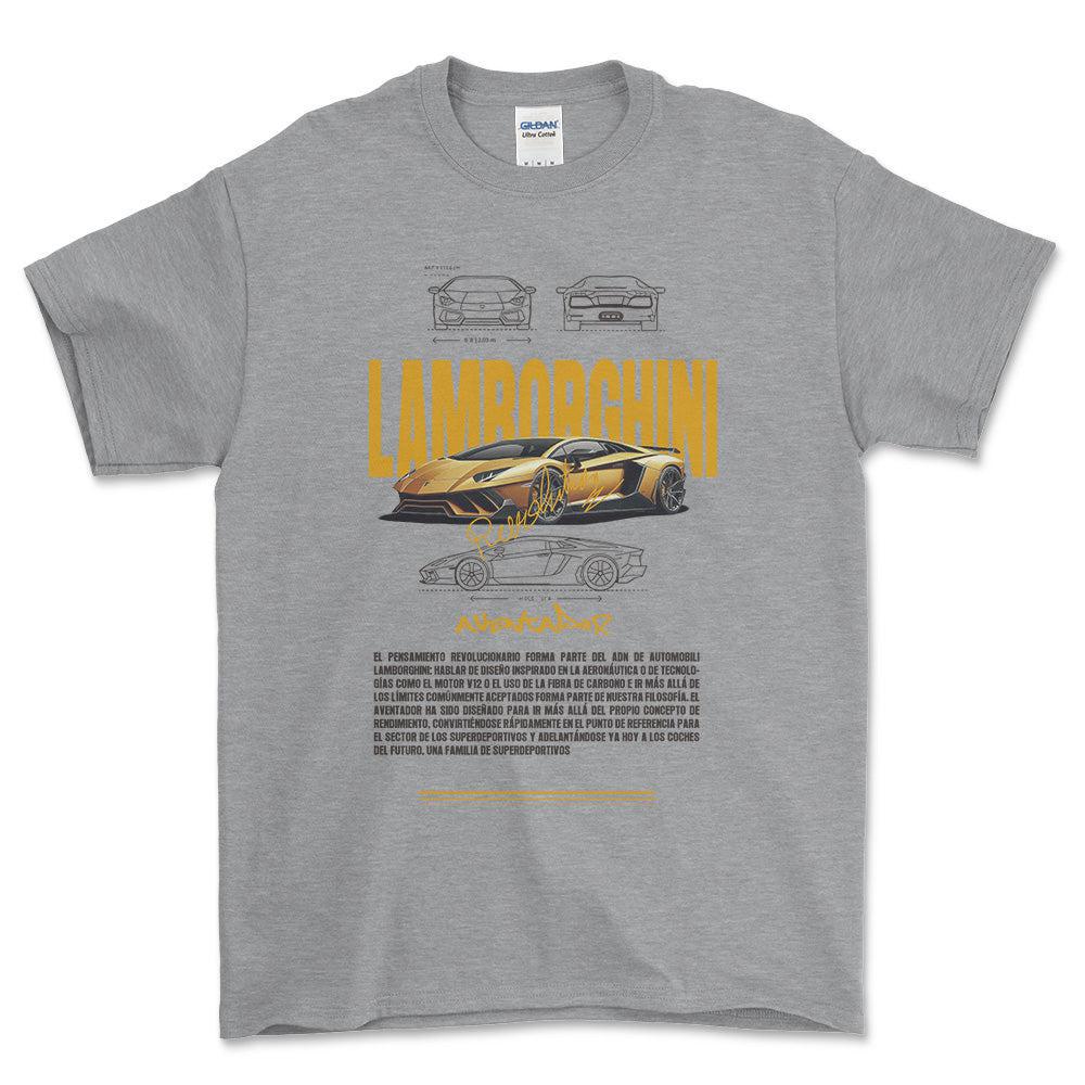 Lamborghini Aventador - Unisex T-Shirt , Bomuld-Beklædning-Lamborghini-Grå Sport-S-Forside-Garage Culture Shop- garage - man cave - merchandise