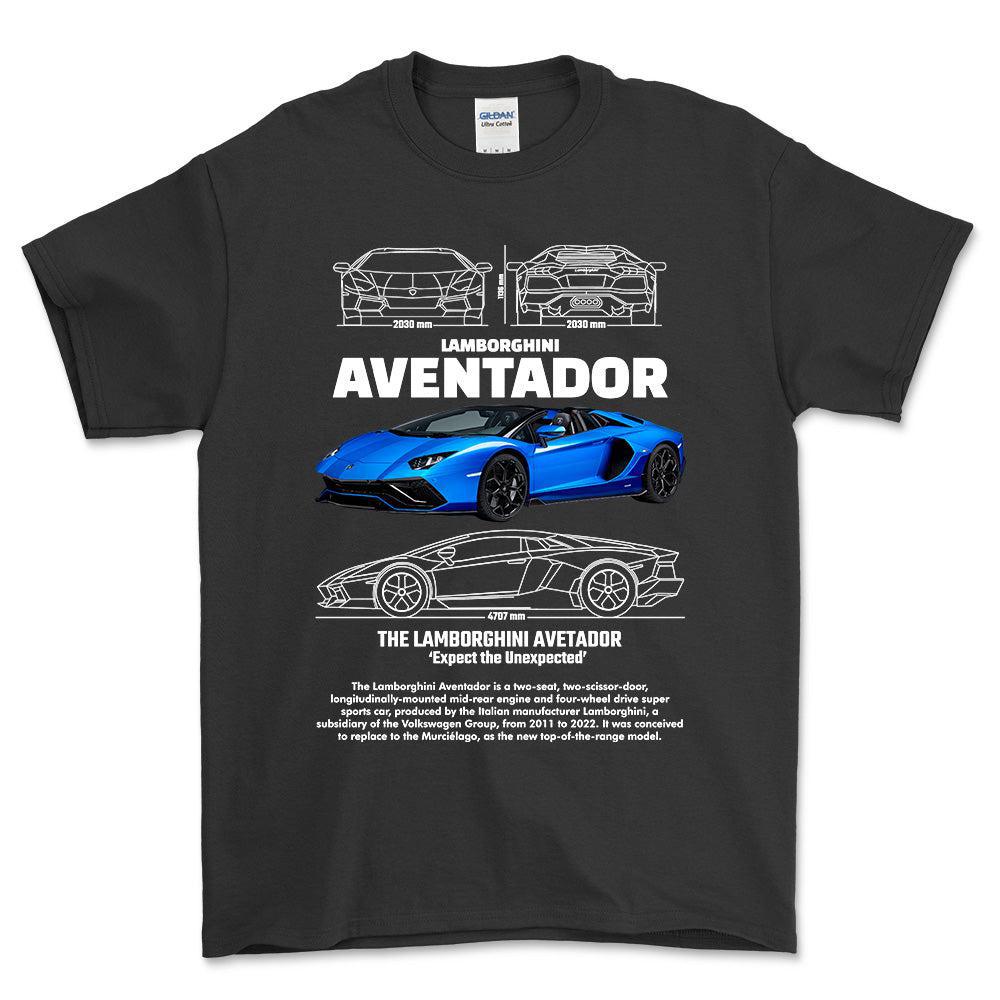 Lamborghini Aventador - Unisex T-Shirt , Bomuld-Beklædning-Lamborghini-Sort-S-Forside-Garage Culture Shop- garage - man cave - merchandise