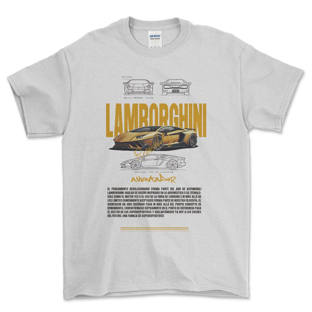 Lamborghini Aventador - Unisex T-Shirt , Bomuld-Beklædning-Lamborghini-Hvid-S-Forside-Garage Culture Shop- garage - man cave - merchandise