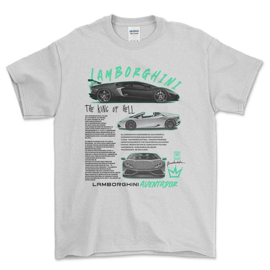Lamborghini Aventador - Unisex T-Shirt , Bomuld-Beklædning-Lamborghini-Hvid-S-Forside-Garage Culture Shop- garage - man cave - merchandise