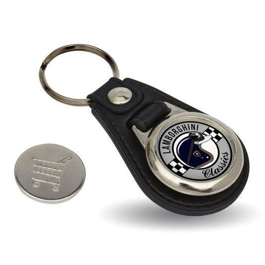 Lamborghini Classics - Nøglering med Indkøbsvognsmønt – Metal & Kunstlæder-Nøglering-Lamborghini-Garage Culture Shop- garage - man cave - merchandise