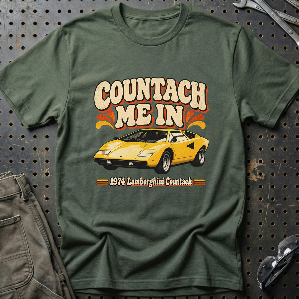 
Lamborghini Countach 1974 – Countach Me In T-Shirt – Grøn Militær