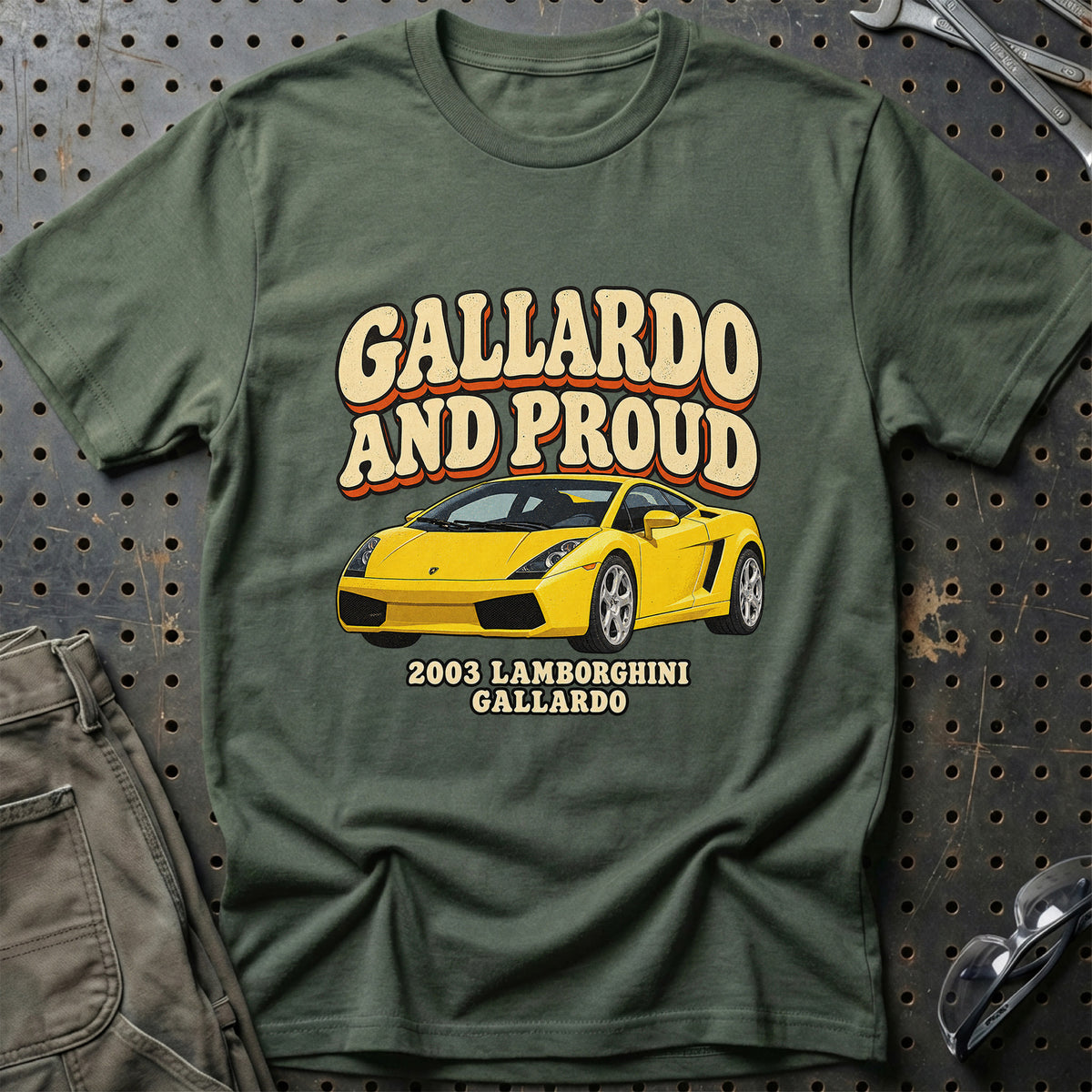 
Lamborghini Gallardo 2003 – Gallardo and Proud T-Shirt – Grøn Militær
