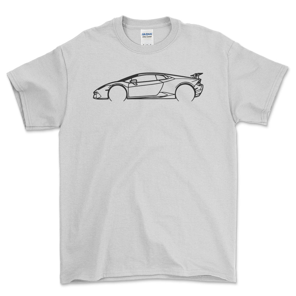 Lamborghini Huracan Performante Outline T-Shirt-Beklædning-Lamborghini-Hvid-S-Garage Culture Shop- garage - man cave - merchandise