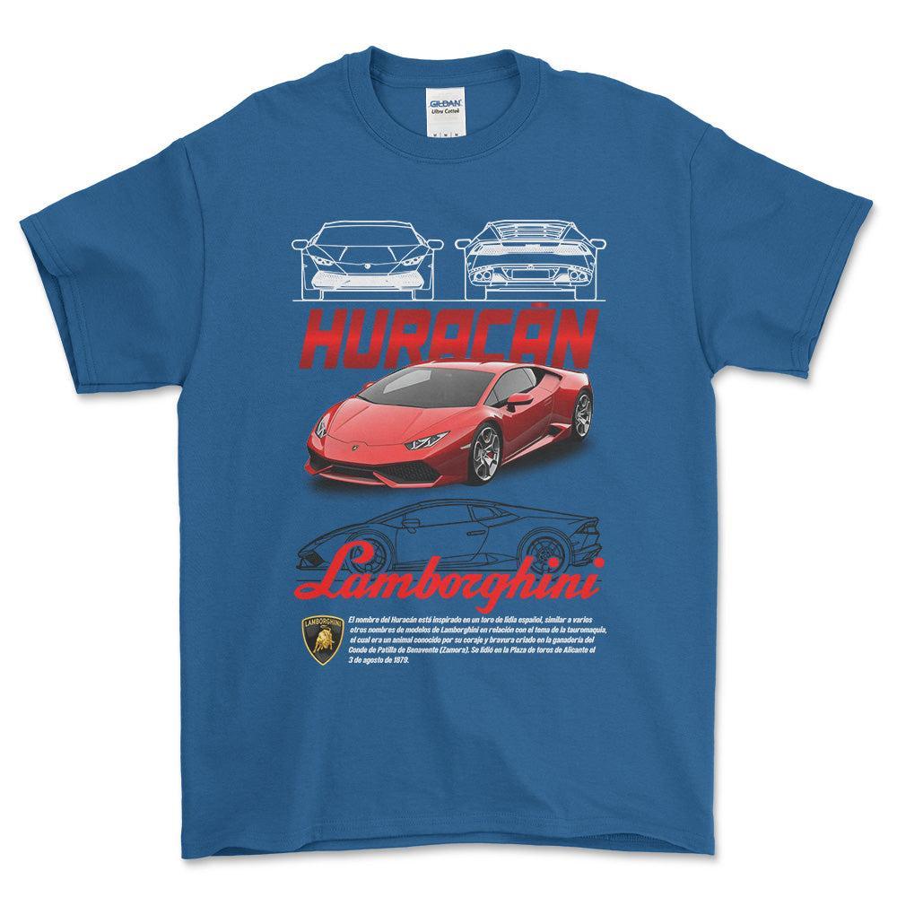 Lamborghini Huracan - Unisex T-Shirt , Bomuld-Beklædning-Lamborghini-Blå Royal-S-Forside-Garage Culture Shop- garage - man cave - merchandise