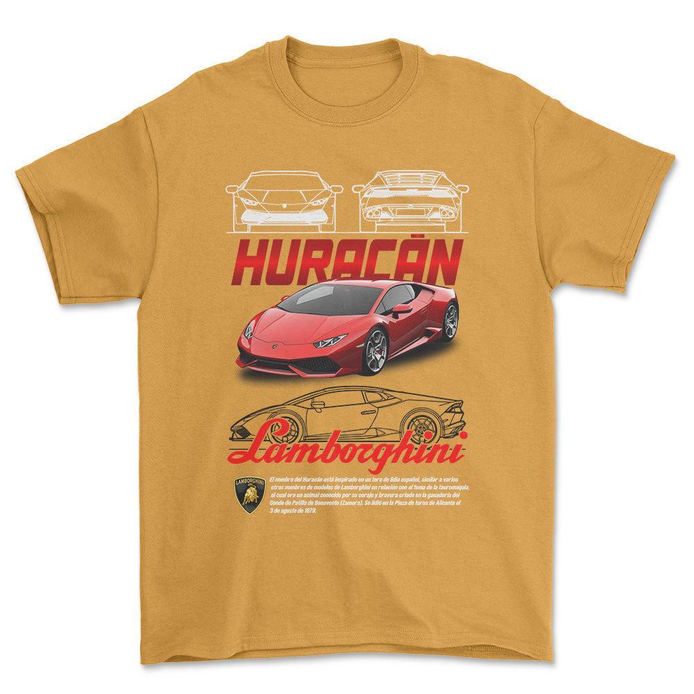 Lamborghini Huracan - Unisex T-Shirt , Bomuld-Beklædning-Lamborghini-Guld-S-Forside-Garage Culture Shop- garage - man cave - merchandise