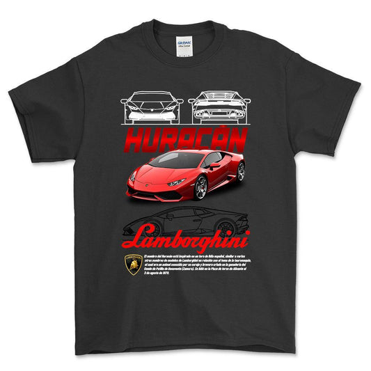 Lamborghini Huracan - Unisex T-Shirt , Bomuld-Beklædning-Lamborghini-Sort-S-Forside-Garage Culture Shop- garage - man cave - merchandise