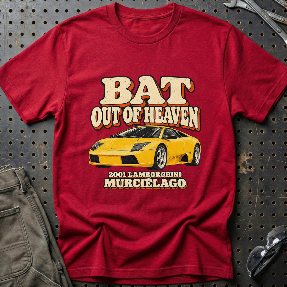 
Lamborghini Murciélago 2001 – Bat Out of Heaven T-Shirt – Rød