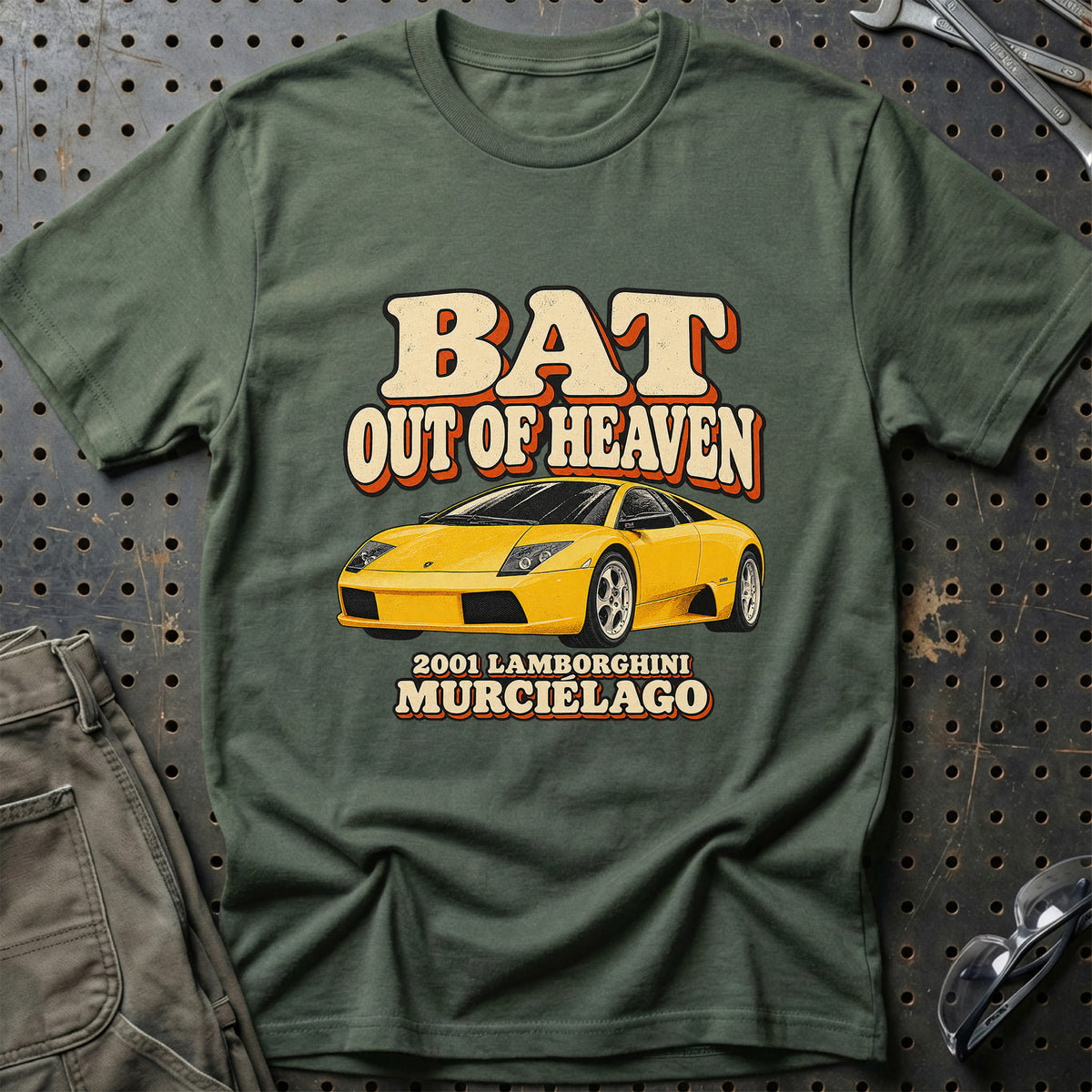 
Lamborghini Murciélago 2001 – Bat Out of Heaven T-Shirt – Grøn Militær