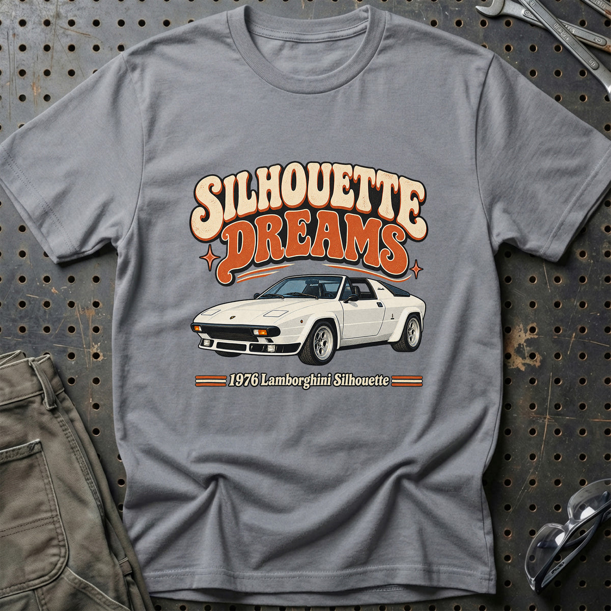 
Lamborghini Silhouette 1976 – Silhouette Dreams T-Shirt – Grå Sport