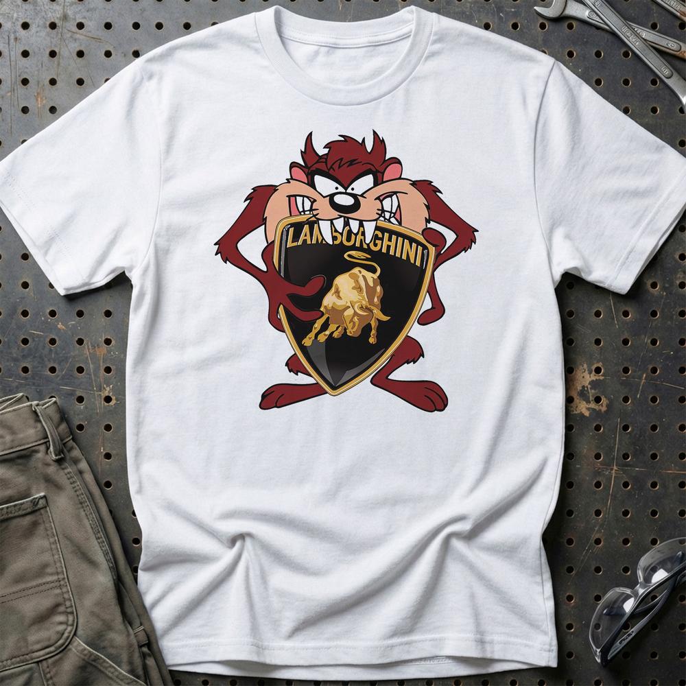 Lamborghini TAZ T-Shirt-Beklædning-Lamborghini-Hvid-S-Garage Culture Shop- garage - man cave - merchandise