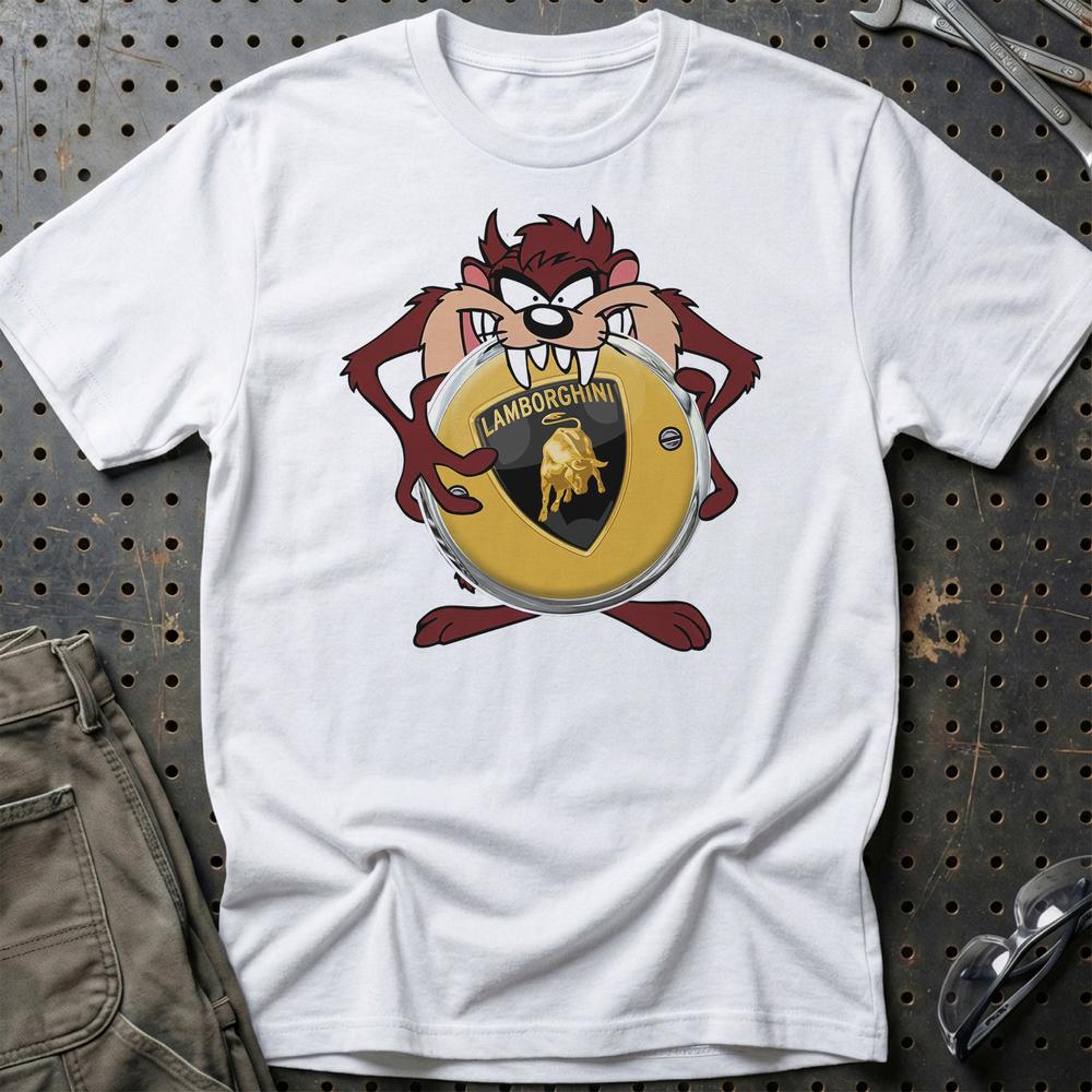 Lamborghini TAZ T-Shirt-Beklædning-Lamborghini-Hvid-S-Garage Culture Shop- garage - man cave - merchandise