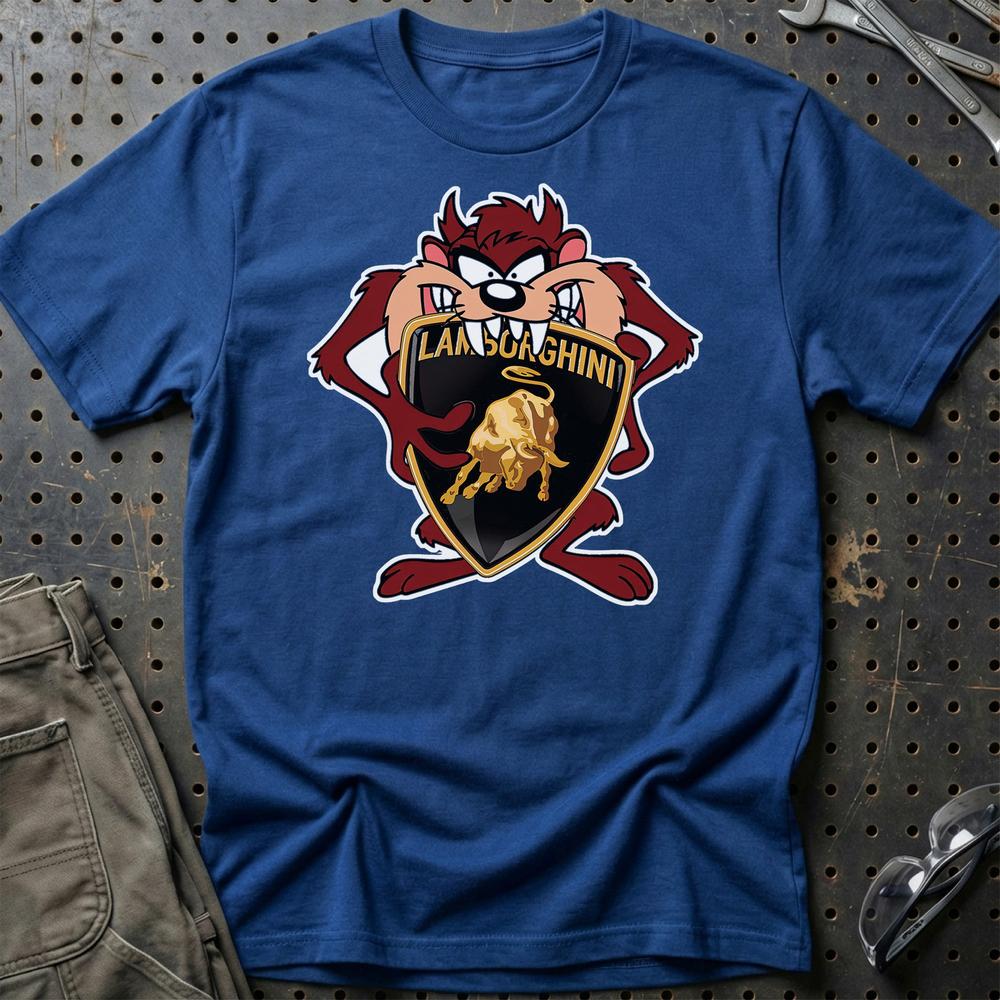 Lamborghini TAZ T-Shirt-Beklædning-Lamborghini-Blå Royal-S-Garage Culture Shop- garage - man cave - merchandise