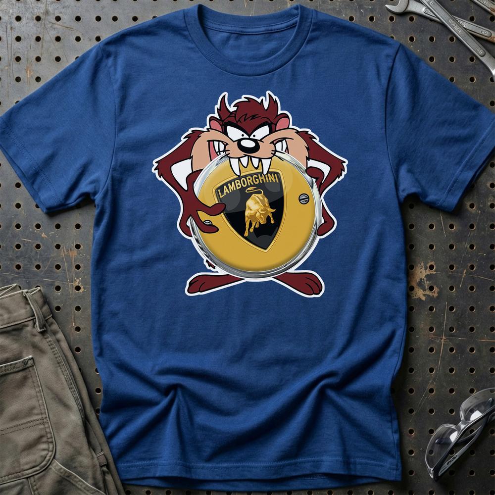 Lamborghini TAZ T-Shirt-Beklædning-Lamborghini-Blå Royal-S-Garage Culture Shop- garage - man cave - merchandise