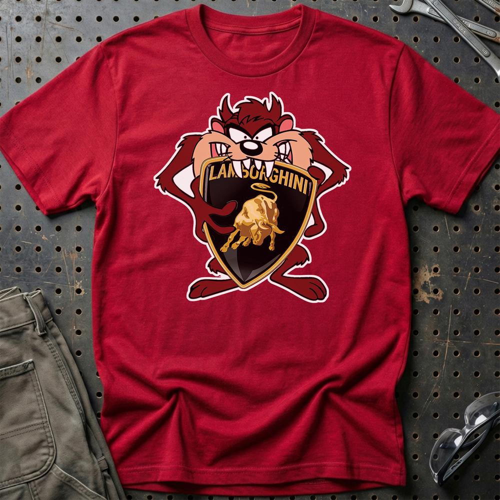 Lamborghini TAZ T-Shirt-Beklædning-Lamborghini-Rød-S-Garage Culture Shop- garage - man cave - merchandise