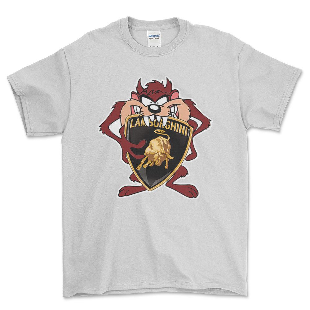 Lamborghini TAZ Unisex T-Shirt , Bomuld-Beklædning-Lamborghini-Hvid-S-Forside-Garage Culture Shop- garage - man cave - merchandise