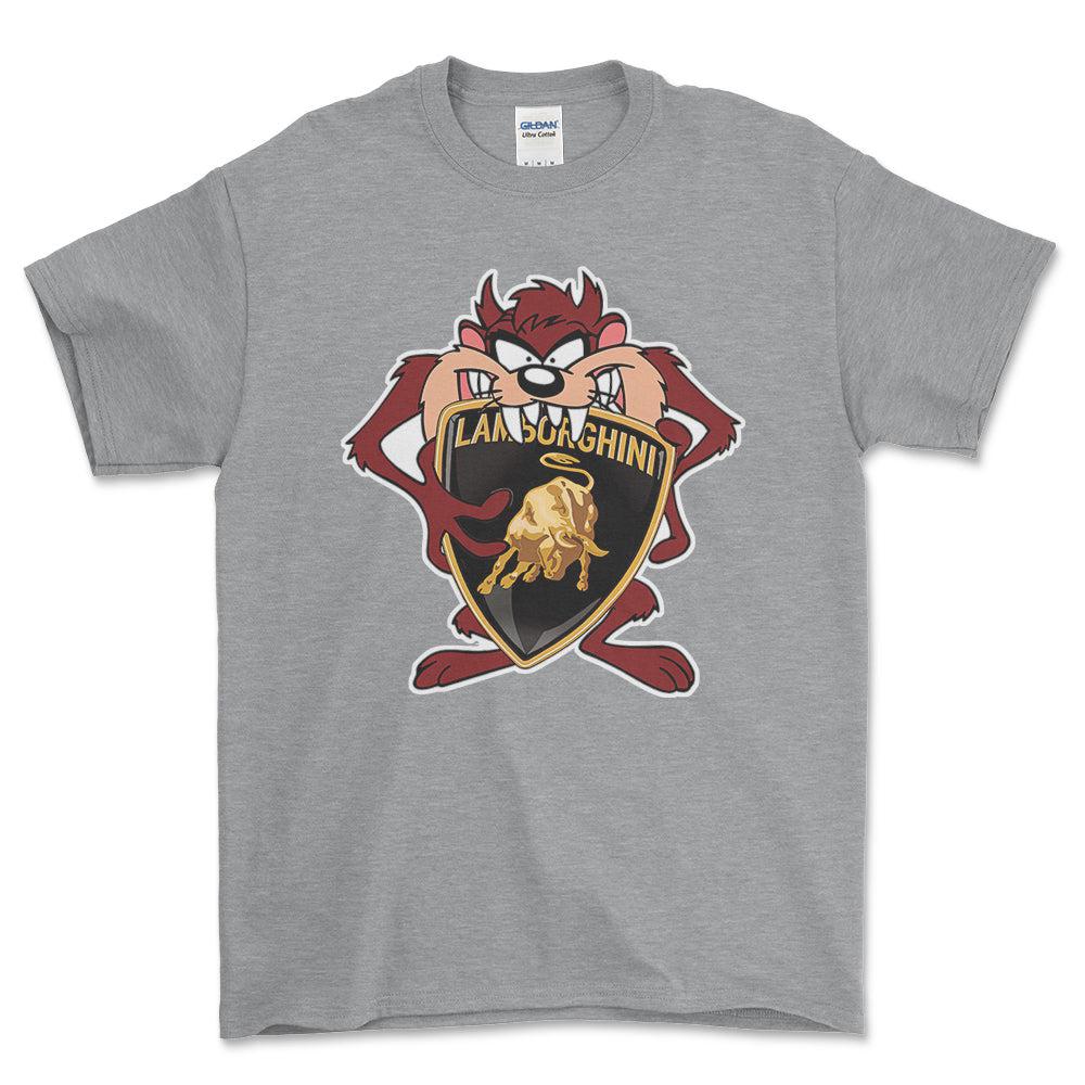 Lamborghini TAZ Unisex T-Shirt , Bomuld-Beklædning-Lamborghini-Grå Sport-S-Forside-Garage Culture Shop- garage - man cave - merchandise