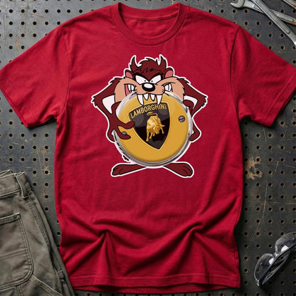 Lamborghini TAZ Unisex T-Shirt , Bomuld-Beklædning-Lamborghini-Rød-S-Garage Culture Shop- garage - man cave - merchandise