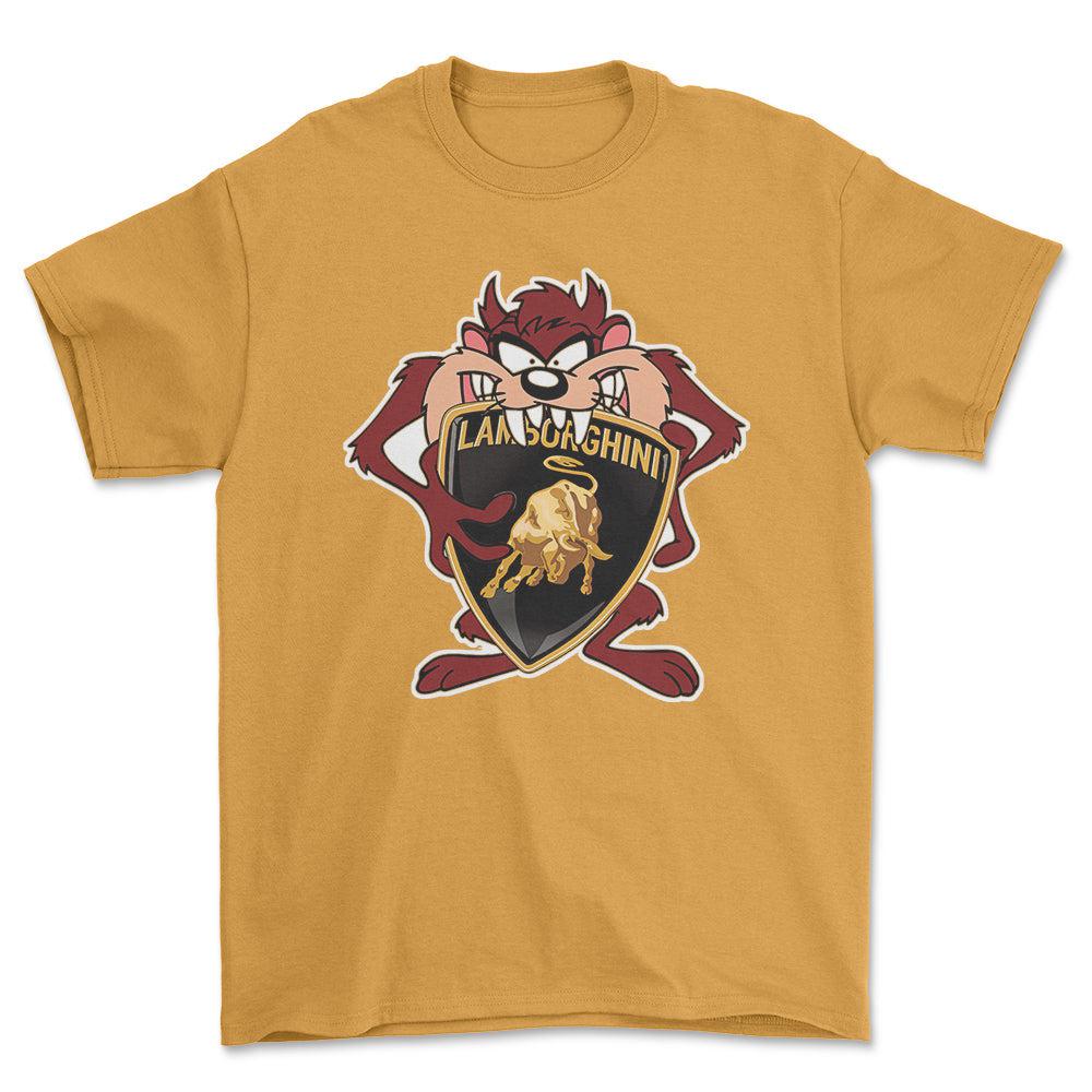 Lamborghini TAZ Unisex T-Shirt , Bomuld-Beklædning-Lamborghini-Guld-S-Forside-Garage Culture Shop- garage - man cave - merchandise