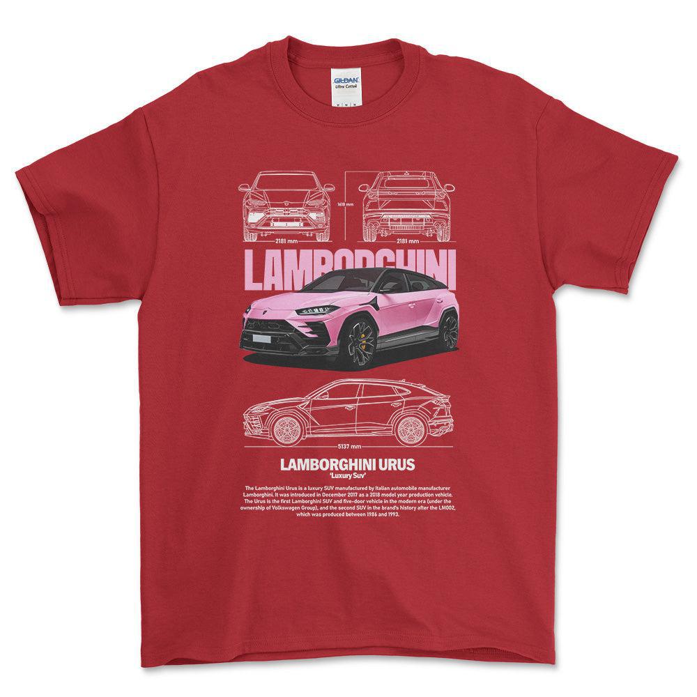 Lamborghini Urus T-Shirt-Beklædning-Lamborghini-Rød-S-Garage Culture Shop- garage - man cave - merchandise