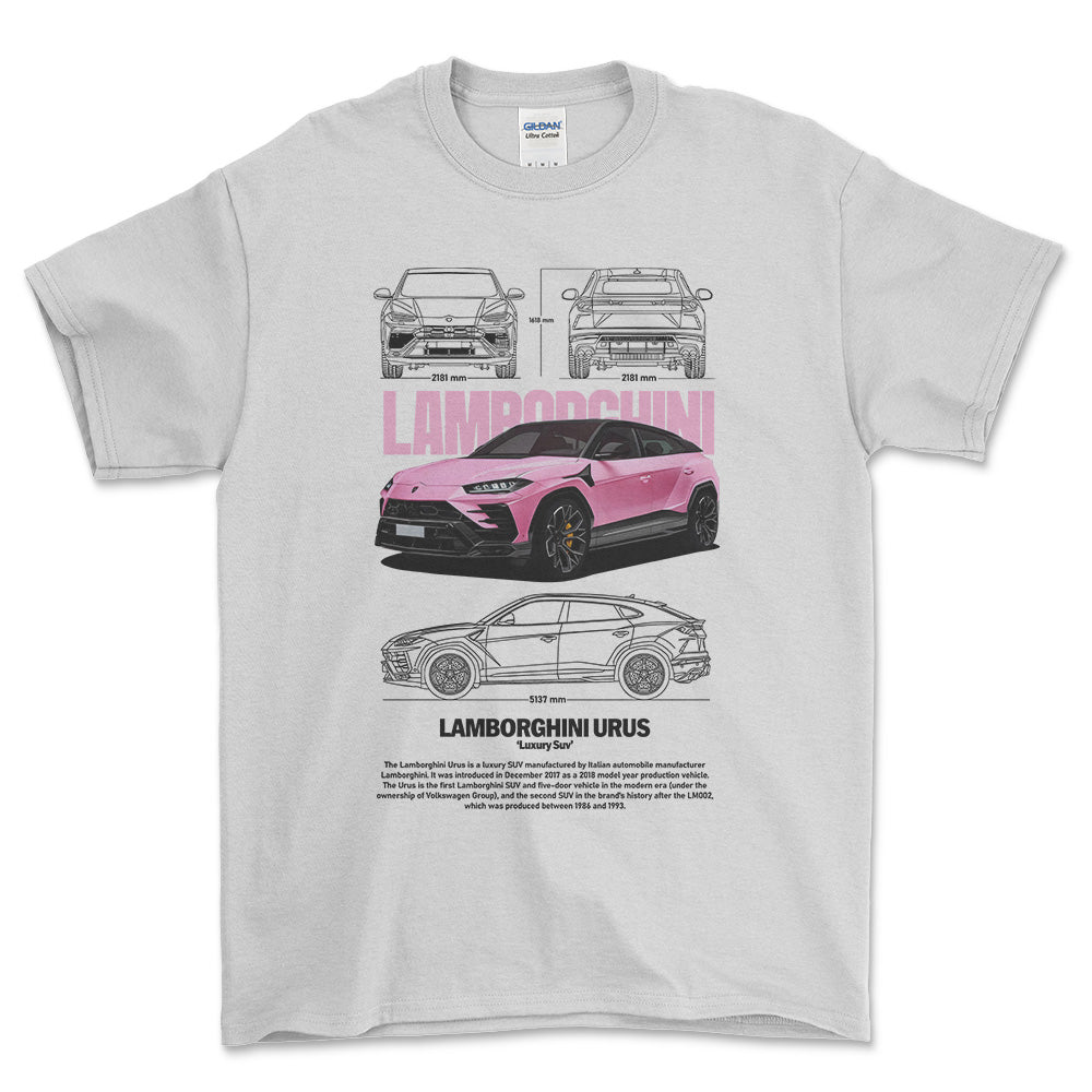Lamborghini Urus - Unisex T-Shirt , Bomuld-Beklædning-Lamborghini-Hvid-S-Forside-Garage Culture Shop- garage - man cave - merchandise