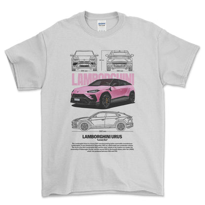 Lamborghini Urus - Unisex T-Shirt , Bomuld-Beklædning-Lamborghini-Hvid-S-Forside-Garage Culture Shop- garage - man cave - merchandise