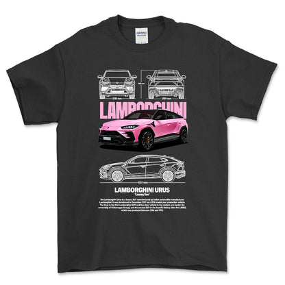 Lamborghini Urus - Unisex T-Shirt , Bomuld-Beklædning-Lamborghini-Sort-S-Forside-Garage Culture Shop- garage - man cave - merchandise