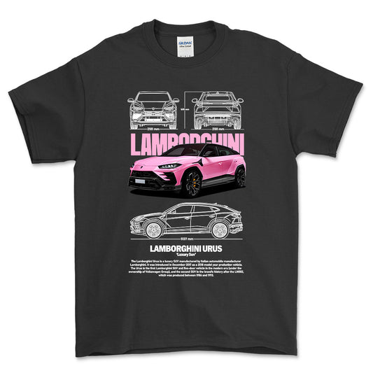 Lamborghini Urus - Unisex T-Shirt , Bomuld-Beklædning-Lamborghini-Sort-S-Forside-Garage Culture Shop- garage - man cave - merchandise