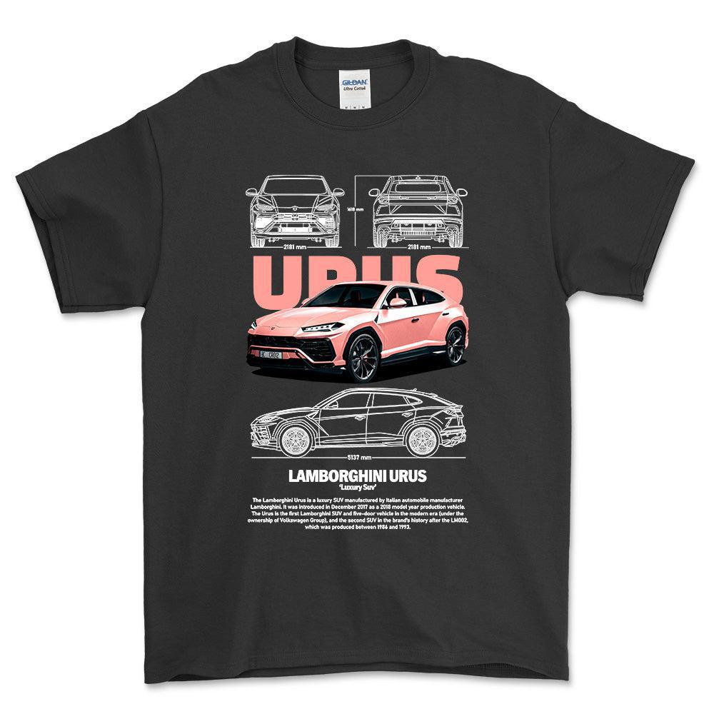 Lamborghini Urus - Unisex T-Shirt , Bomuld-Beklædning-Lamborghini-Sort-S-Forside-Garage Culture Shop- garage - man cave - merchandise