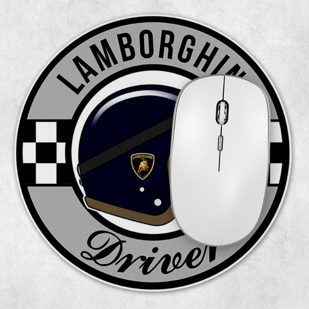 Lamborgini Driver Runde Skilte , Musemåtte Rundt , Kop Underlag, Underlagssæt-Runde Skilte-Lamborghini-Garage Culture Shop- garage - man cave - merchandise