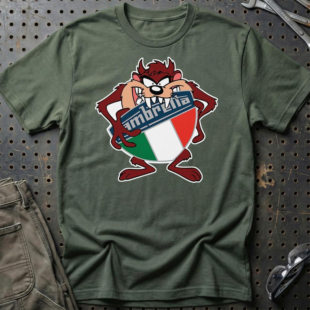 Lambretta TAZ T-Shirt-Beklædning-Lambretta-Grøn Militær-S-Garage Culture Shop- garage - man cave - merchandise