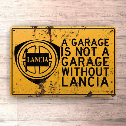 Lancia A Garage Is Not A Garage Without Lancia Skilte, Musemåtte, Dørmåtte , Plakat-Skilte-Lancia-Garage Culture Shop- garage - man cave - merchandise