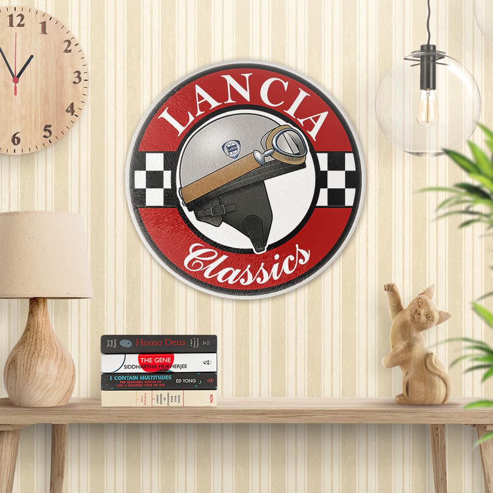 Lancia Classics Runde Skilte , Musemåtte Rundt , Kop Underlag, Underlagssæt-Runde Skilte-Lancia-Garage Culture Shop- garage - man cave - merchandise