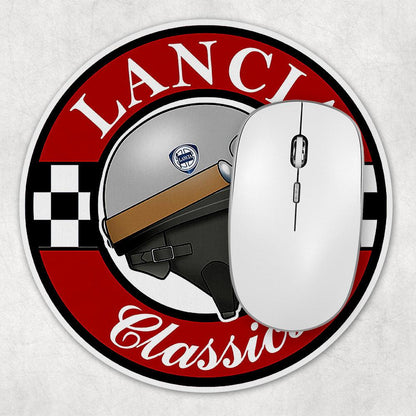 Lancia Classics Runde Skilte , Musemåtte Rundt , Kop Underlag, Underlagssæt-Runde Skilte-Lancia-Garage Culture Shop- garage - man cave - merchandise