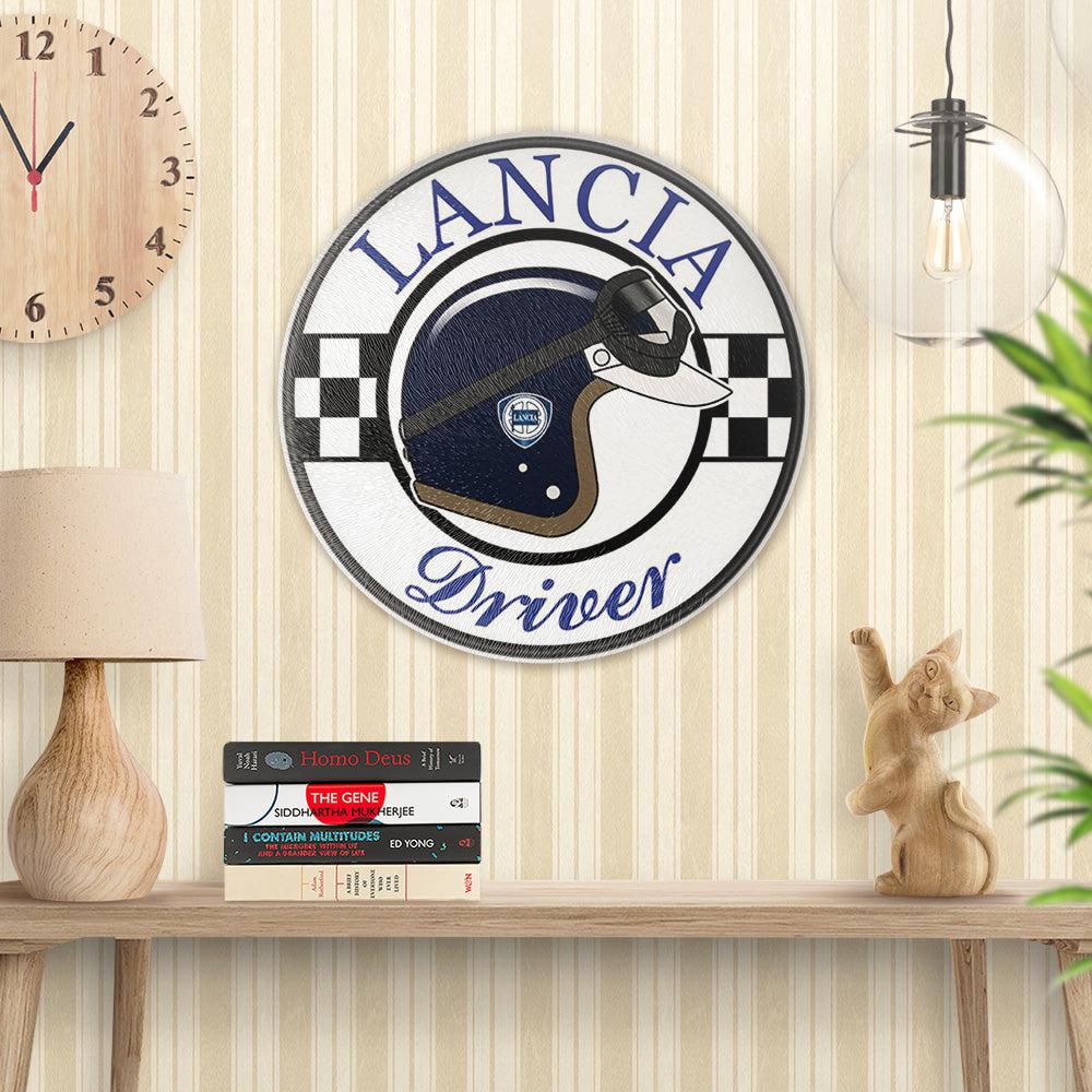 Lancia Driver Runde Skilte , Musemåtte Rundt , Kop Underlag, Underlagssæt-Runde Skilte-Lancia-Garage Culture Shop- garage - man cave - merchandise