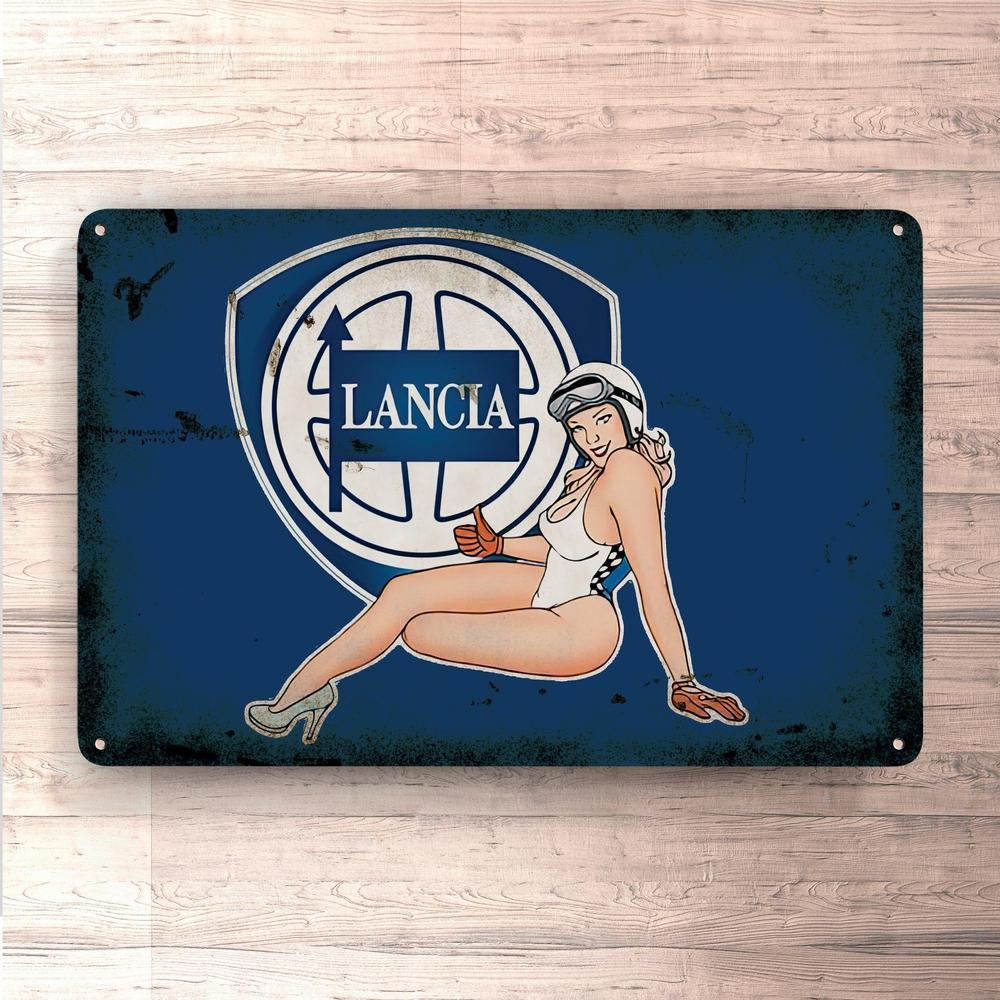 Lancia Pin-Up Vintage Skilte, Musemåtte, Dørmåtte-Skilte-Lancia-Garage Culture Shop- garage - man cave - merchandise