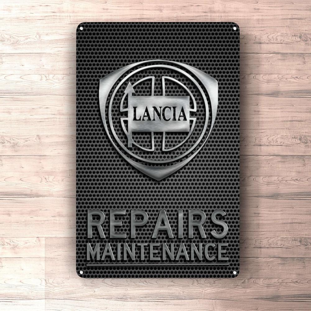 Lancia Repairs Maintenance Skilte, Musemåtte, Dørmåtte , Plakat-Skilte-Lancia-Garage Culture Shop- garage - man cave - merchandise