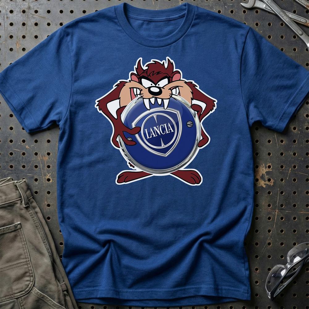 Lancia TAZ T-Shirt-Beklædning-Lancia-Blå Royal-S-Garage Culture Shop- garage - man cave - merchandise